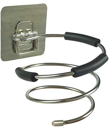 LEADAHEAD Self Adhesive Hair Dryer Holder Wall Mounted Hair Blow Dryer Rack Bathroom Hair Dryer Organizer