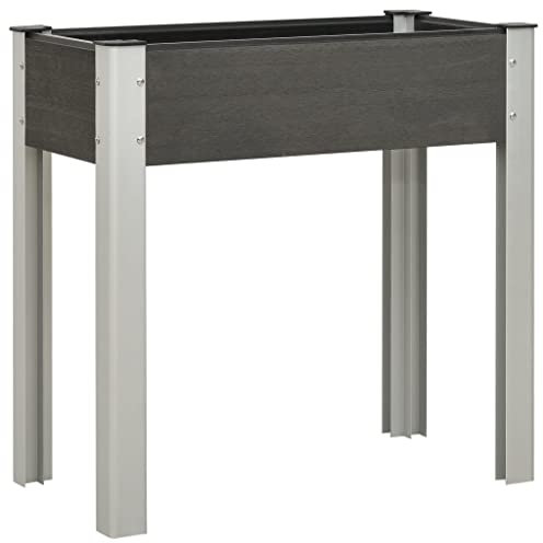 Garten Hochbeet 75x40x75 cm Pflanzkasten Frühbeet Pflanztrog Bausatz ideal einsetzbar als Anzuchtbeet oder Kräuterbeet, für Balkon, Terrasse oder Garten, WPC Grau
