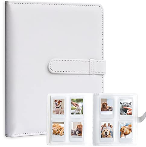 128 Taschen Fotoalbum für Fujifilm Instax Mini LiPlay 11 12 9 8+ 8 7S Sofortbildkamera/Mini LINK2 Drucker, für Polaroid SnapTouch PIC-300 Z2300 Mint Zip Sofortbildkamera Drucker (White)