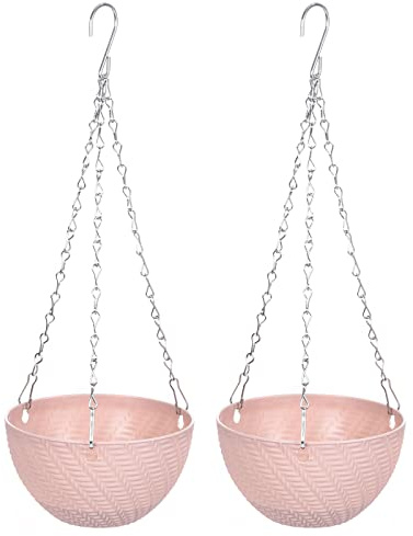PATIKIL Macrame Plant Hanger, 2 Pack Rope Flower Pot Holder Hanging Indoor Planter Basket for Home Decoration, Pink