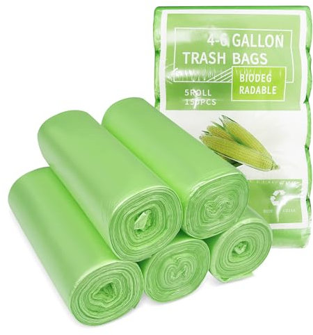 Tekenewbse 150 Pezzi Sacchetti Immondizia Organici 25L, Sacchetti Spazzatura Umido Compostabili, Sacchi Spazzatura Biodegradabili per Cucina, Ufficio, Soggiorno(50X60cm,Verde)