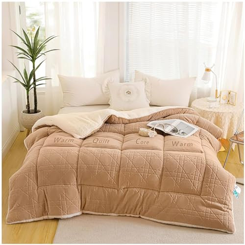 Steppdecke, Flauschige Kaschmir Steppdecken für Allergiker Duvet, Verdicken Sie Lamm Kaschmir Decke Winter Weiche Warme Bettdecke,Steppdecke 150X200cm 2.5kg