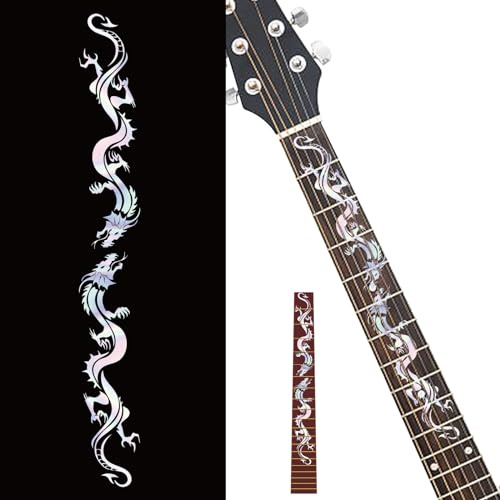 PLIGREAT 2 Stück Griffbrett-Marker, abnehmbares Drachen-Design, Gitarrendekoration, Geschenke für elektrische und akustische Gitarre