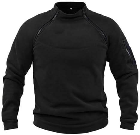Maisley Herren Tactical Fleece Sweatshirt Herren Outdoor Taktisch Weich Warm Polar Fleecejacke Männer Fleecepullover Herren-Jacke ohne Kapuze