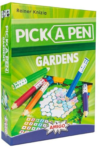 Amigo Games Pick a Pen Gardens – Highly Innovative Roll & Write Dice Game – Score Points by Filling in Your Garden with The Same Color – Perfect for Family Game Night – Kids & Adults Ages 8+