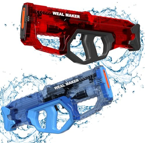 Pistola Ad Acqua Elettrica Potente, IP67 Impermeabile Per Adulti/Bambini, Pistole Ad Acqua E Fucili Automatici, Portata 8-10 M, Pistole Ad Acqua Per Spiaggia, Piscina, Giardino(Blu+Rosso)
