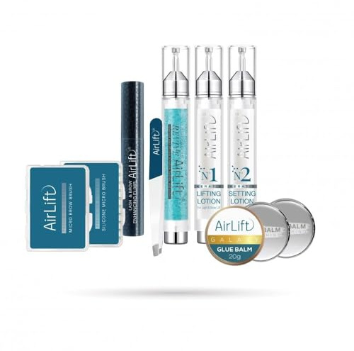 AirLift Kit de plastification des sourcils - Perm - Double système de levage à la kératine - Utilisation en salon - Lotions à la kératine (seringue)