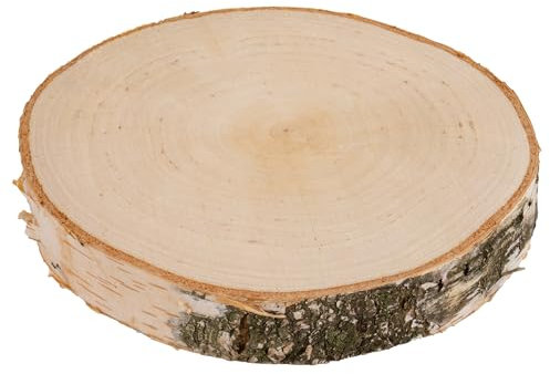 1 Stück Holzscheibe, Runde Holzplatte 17-20 cm Durchmesser, ca. 25 mm Dick, Kiefernholz, Polierte Baumscheiben für DIY, Basteln und Hochzeitsdeko, Natur Holz Log Scheiben