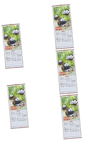 Lurrose 5stücke Hängender Kalender Mit Drachenmuster Dekorativer Wandkalender Für Neujahr Traditioneller Chinesischer Kalender Für Zuhause Und Büro