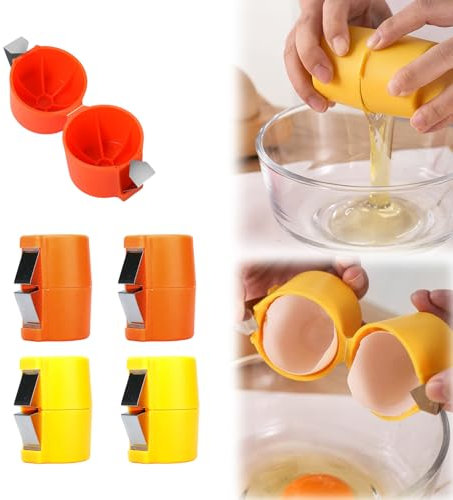 Stainless Steel Eggshell Breaker - Handheld Egg Opener & Separator for Raw & Hard-Boiled Eggs - Kitchen Gadget for Cooking & Baking
