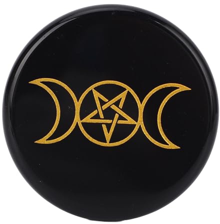 Piedra de Cristal de Obsidiana Negra, Piedra de Palma de Bolsillo Piedra Pulida de Piedra de Piedra y Piedra Curativa para la Meditación de Relajación y Yoga (1)