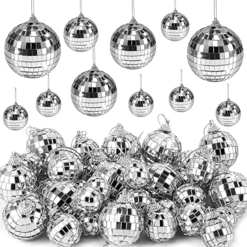 25 stycken Disco spegelboll, Discokulor, Spegel-Discokula, Spegelkula, 4 storlekar 5/4/3/2 cm, Glänsande Disco boll, Högkvalitativa Discokulor, Diskokula Deko, Spegelkulor Disco kula för