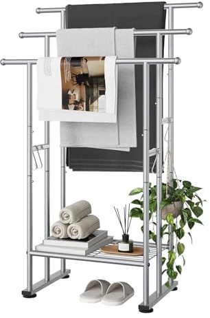 ELYKEN 3-Tier Freestanding Towel Rack, Fixed-Height Bars Highest 101CM