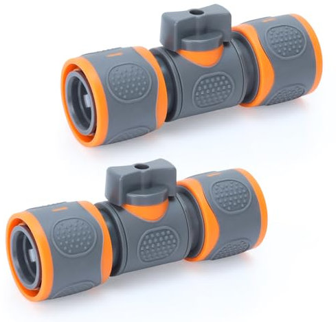 Tubo da giardino a sgancio rapido, connettore con valvola di controllo, estensore per valvole con connettori rapidi brand per l'irrigazione orticola (due femmine, 2 pezzi)