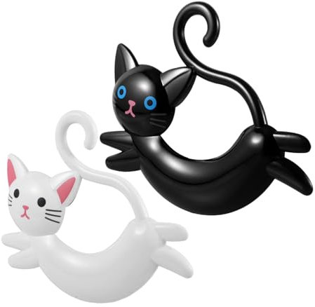 MUCKLILY 1 Set Ganci Adesivi Forma Supporti Decorativi per Asciugamani Cucina e Facile Installazione Forature per Tovaglioli e Asciugamani