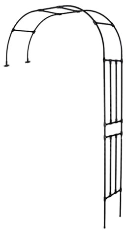 Arco da giardino in acciaio, mezzo pergolato da matrimonio, arco da esterno in metallo da 2,4 m, per rose rampicanti, viti e fiori, decorazione per feste, supporto durevole per piante ed eventi