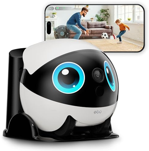Enabot EBO Air 2 Plus Home Robot Camera: GPT & Gemini Powered 3K FamilyBot | with AI Chat Mode | Whole-Home Mobility, Two-Way Video, Custom Facial Image, Night Vision, Auto-Recharge, Long-Distance Gift