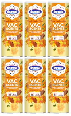 Neutradol Vac Scents Carpet Deodoriser, 6-Pack | Eliminates Pet & Smoke Odours, Safe for Children & Pets, 50+ Active Ingredients, Molecular Level Formula