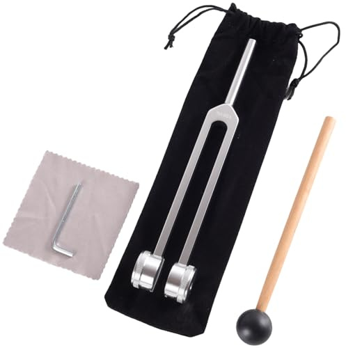Stimmgabel, 128 Hz, 128 Hz, Stimmgabel für Heilung, C-128-Frequenz, Aluminiumlegierung, medizinisch, nicht magnetisch, Klangheilungstherapie-Werkzeug-Set, mit Silikonhammer und Tasche, für Meditation