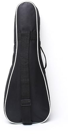 Kleine Gitarrentasche aus Oxford Gewebe mit Trageriemen | Ukulele Tasche, 1 Stück, mit Fächern und Taschen, Schwarz, für Kinder, als Rucksack Tragbar