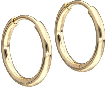FILANGO 1 Paar 14/18 Karat Gold Ohrclicker Creolen Farb und Größenauswahl
