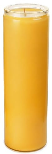 7-Day Pure Beeswax Yartzeit Candle - Unscented Devotional Prayer Candle in Glass Container for Vigils, Prayers, Blessings, Memorial, Yom Kippur & Religious Ceremonies