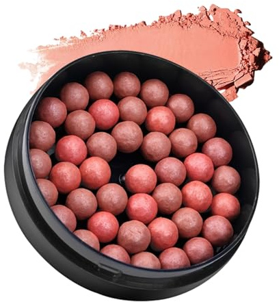 Fard à Joues, Maquillage Blush Visage, Teinte Naturelle Légère Éclat Bille, Couleur Longue Durée pour Femmes Filles Voyage Quotidien
