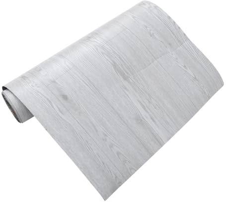 UKCOCO Self Adhesive PVC Flooring Roll Thick Peel and Stick Floor Decal with Slip Wear Resistant Surface for Home Office Commercial Use Gray Oak Effect