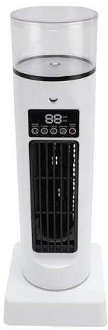 Asixxsix Ventilador de torre de mesa, silencioso acondicionador de aire portátil humidificador con 6 velocidades 110° flujo de aire ajustable, luz de 7 colores, para dormitorio