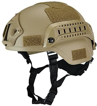 Airsoft Mich 2000 PJ Taktischer Helm mit NVG-Unterstützung und Seitenschienen, taktischer CS Combat Helm, Outdoor-Schutzausrüstung