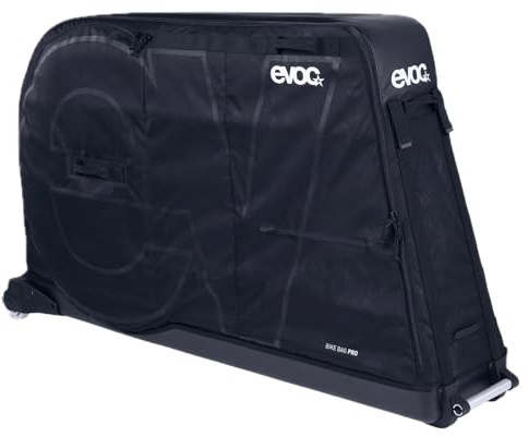 EVOC BIKE BAG PRO Custodia per biciclette (borsa pieghevole per il trasporto di biciclette da corsa, gravel, XC, FR, enduro, DH e ≤29, CLIP-ON WHEEL 3.0, interasse max. 130 cm, BIKE STAND PRO), nero