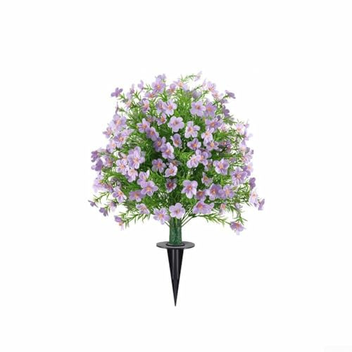 Qualoramall 1 confezione di albero di bosso artificiale a sfera con picchetto per esterni, decorazione da giardino, cortile, resistente ai raggi UV, pianta finta in viola, 60 x 40 cm (viola)