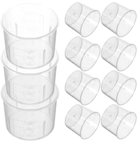 LIFKOME 100pcs Small Plastic Measuring Beakers with Scale 15ml Capacity Practical and Safe to Use for Kitchen and Laboratory