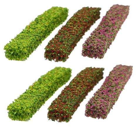ibasenice 6piezas Mini Arbustos Estáticos para Maquetas para Dioramas Trenes y Paisajes DIY Figuras Pequeñas para Decoración Realista