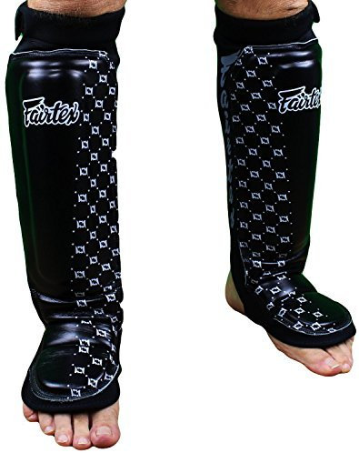 Fairtex Schienbeinschutz für Muay Thai Boxen, SP6 Neopren, Schwarz, Größe L