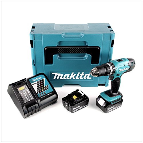 Makita DHP 453 RTJ Perceuse-visseuse à percussion sans fil 18 V 42 Nm + 2 batteries 5 Ah + chargeur dans Makpac 2