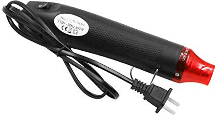 Mini Hot Air Gun, Portable Heat Gun with Stand for DIY Embossing Shrink Wrapping Drying Paint, 300W 230V Multi Function Electrical Heating Nozzle Tool (Black)