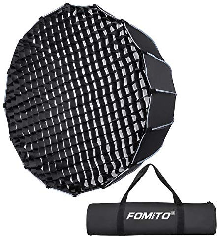 Fomito Parabol-Softbox, 90 cm, schnelle Einrichtung, tiefe Softbox mit Wabengitter und Bowens-Halterung für Studio, Monolight, LED-Lichtfotografie