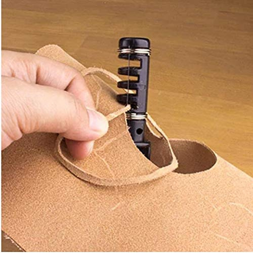 Oulensy Piel 1PC 6 Herramienta giratoria de Cuero, Correa de Mano de Gaza Cuchillo Cortador Leathercraft con 3 Hojas Herramienta de Corte de Piel de Bricolaje