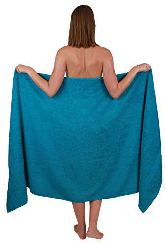 Betz Badetuch XXL 100x200 cm 100% Baumwolle – Weiches Frottee Saunatuch & Strandtuch – Pflegeleicht & saugstark – Palermo Serie – Farbe Petrol