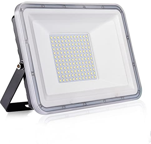 NIKEEYEN Foco LED de 100 W, impermeable, IP67, 6500 K, luz blanca fría, luces de seguridad para exteriores, 10000 lm, luz de jardín para jardín, patio, garaje, estacionamiento, almacén