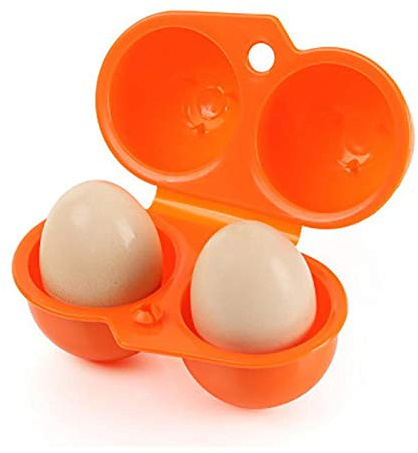 2 Grids Portable Egg Carrier Holder,RoseFlower® Shockproof Folding Plastic Egg Storage Tray Box Container for Outdoor Camping Hiking Picnic BBQ Barbecue Tourism -1Pcs, Orange