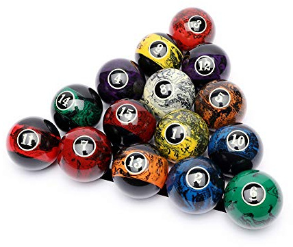 CUPPA Professional Pool Balls/Billiard Balls Set, Complete 16 Balls for Pool Tables (Black)
