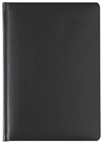 Praxistimer Balacron schwarz 2022 - Servicetimer 21,7x30,3 cm - 1 Tag 1 Seite - 400 Seiten - Balacron-Einband - Tageskalendarium - Alpha Edition