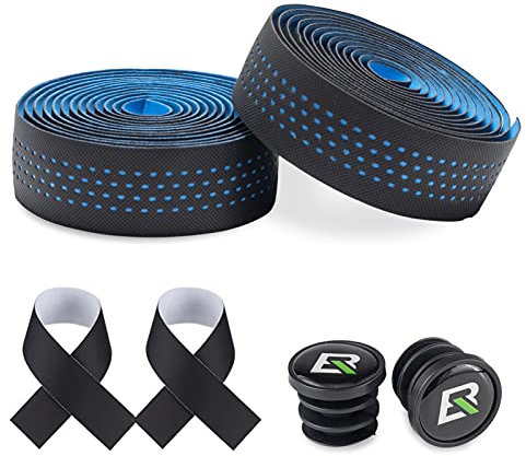 ROCKBROS Fahrrad Lenkerband Rutschfest und Stoßdämpfend Griffband für MTB Rennrad Standardgröße Schwarz/Weiß/Rot/Blau