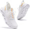 Dannto Chaussures de Sport Running Basket Homme Femme Chaussures de Course Fitness Tennis Gym Respirantes Sneakers Casual Multicolore Légères Blanche 38