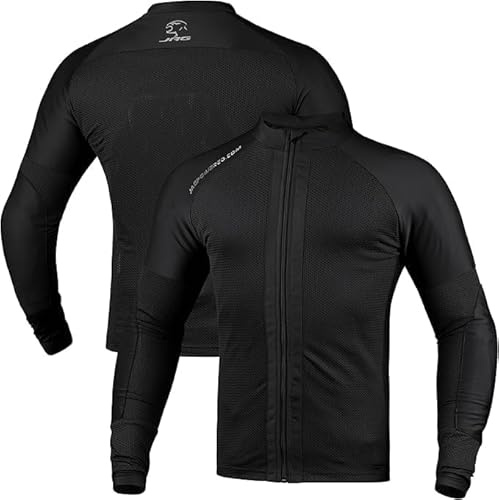 J.A.G. Motorcycle Mesh Shirt for Men with CE Certified Protective Padded Armors | All Season Motorcycle Riding Shirt Black