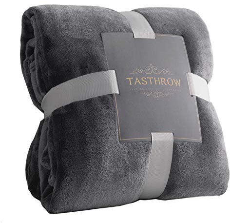 TASTHROW Kuscheldecke, Weiche Fleecedecke Sofaüberwurf, Weich und Warm Tagesdecke Wohnzimmerdecke Couchdecke (Grau, 130x180cm)