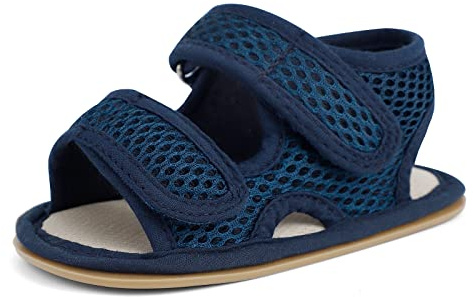 MASOCIO Sandale Bebe Garcon Fille Ete Été Chaussure Premiers Pas Bébé Garçon Sandales 9 Taille 19 Antiderapant 6-12 Mois Bleu Marine