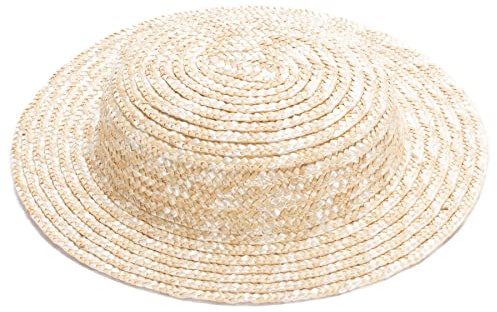 Lawliet A616 Mini-Fascinator für Damen, Strohhut, natur, Einheitsgröße